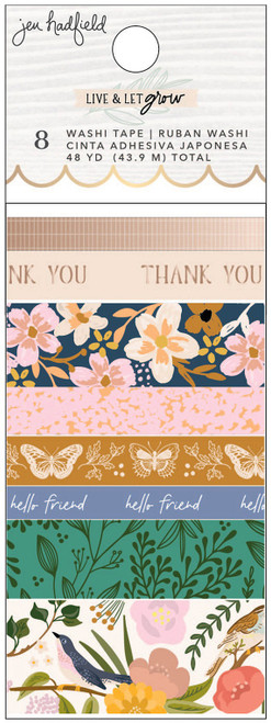 3 Pack - Jen Hadfield Live & Let Grow Washi Tape 8/Pkg-W/Gold Foil - JH003826 - 718813115117