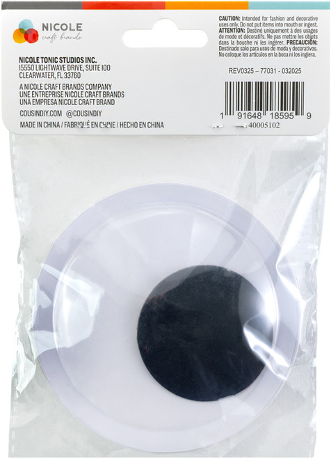 6 Pack - CousinDIY Paste-On Wiggle Eyes 100mm 2/Pkg-Black - 5A002XT7-1GYJR