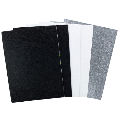 3 Pack - CousinDIY Glitter Sticky Back Foam Sheets 9"X12" 6/Pkg-Neutrals - 40000601