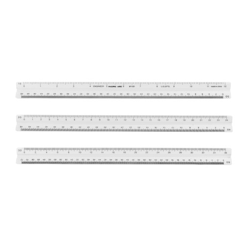 5 Pack - Pacific Arc Collegiate Triangular Scale Engineers 12"-White - 5A0036CC-1H7JJ - 038236120841