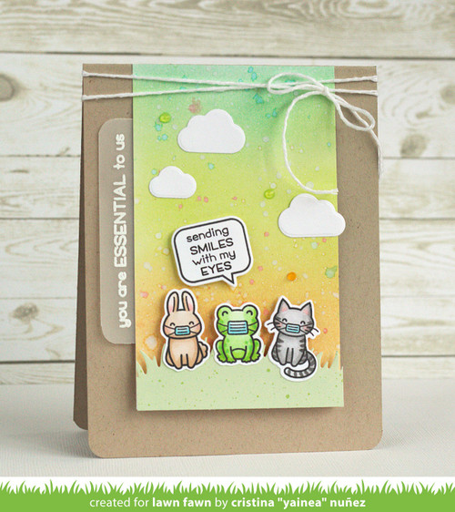 2 Pack - Lawn Fawn Clear Stamps 3"X4"-Say What? Masked Critters - LF2560