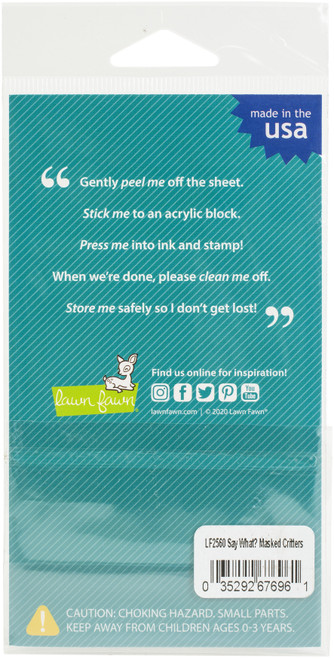 2 Pack - Lawn Fawn Clear Stamps 3"X4"-Say What? Masked Critters - LF2560