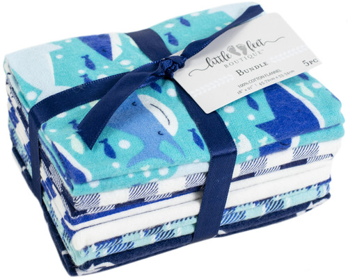 3 Pack - Fabric Editions Little Feet Boutique Fat Quarter Bundle 5pcs-Sea Life - FLBBND-SEA