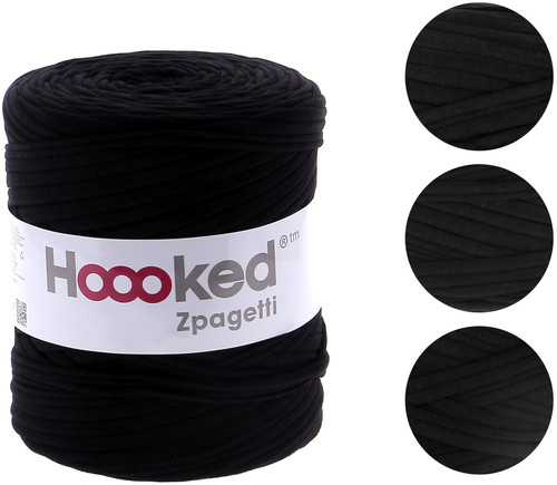 3 Pack - Hoooked Zpagetti Yarn-Classic Black - Pure Black Shades - ZP00-1-1 - 8718503944845