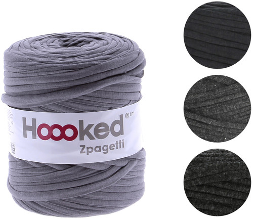 3 Pack - Hoooked Zpagetti Yarn-Anthracite Gray - Dark Gray Shades - ZP00-1-22 - 8718503945255