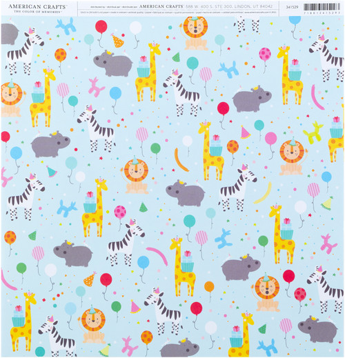 25 Pack - American Crafts Holiday/Event Single-Sided Cardstock 12"X12"-Party Animal - 341529 - 718813415293