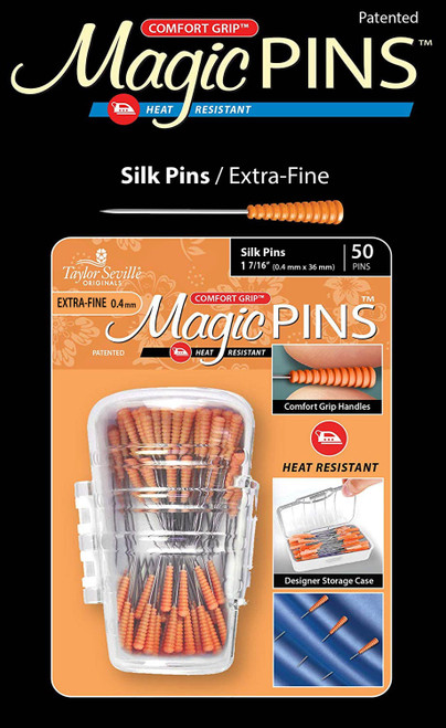 2 Pack - Taylor Seville Magic Pins - Silk Extra Fine-Orange 50/Pkg - 219690 - 766152219690