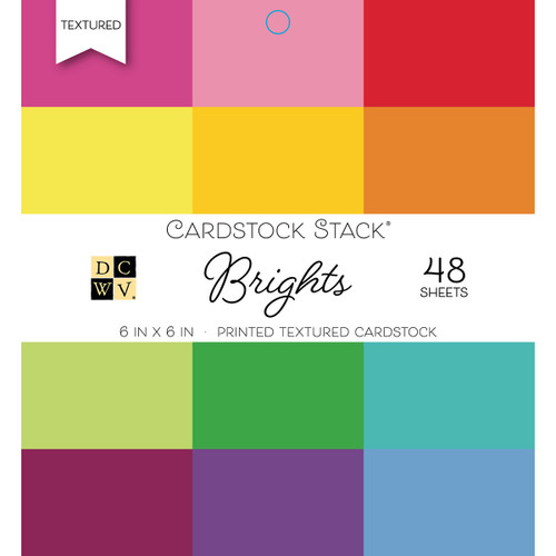 3 Pack - DCWV Single-Sided Cardstock Stack 6"X6" 48/Pkg-Brights, 12 Solid Colors/4 Each - 00500549 - 611356097295