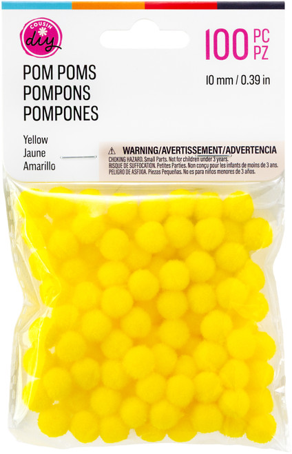 6 Pack - CousinDIY Pom-Poms 10mm 100/Pkg-Yellow - 5A002F8M-812 - 191648096279
