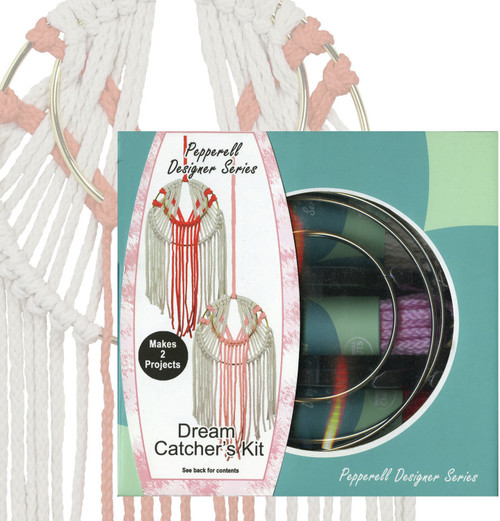 3 Pack - Pepperell Designer Series Macrame Dream Catcher's Kit-Coral & Pink - PDS04