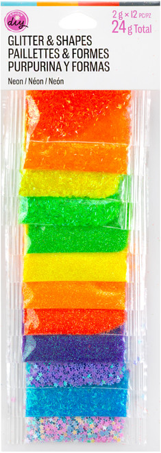 3 Pack - CousinDIY Glitter & Shapes 2g 12/Pkg-Neon Multi-Colored - 5A002XRM-1GYPG - 191648186482
