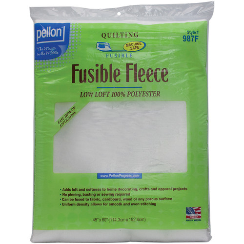 3 Pack - Pellon Fusible Fleece-White 45"X60" - 987F45 - 075269970098