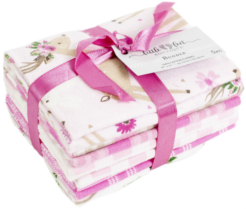 3 Pack - Fabric Editions Little Feet Boutique Fat Quarter Bundle 5pcs-Wild And Free - FLBBND-WILD