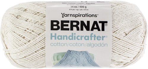 2 Pack - Bernat Handicrafter Cotton Yarn 400g - Solids-Off White - 162028-28002 - 057355431287