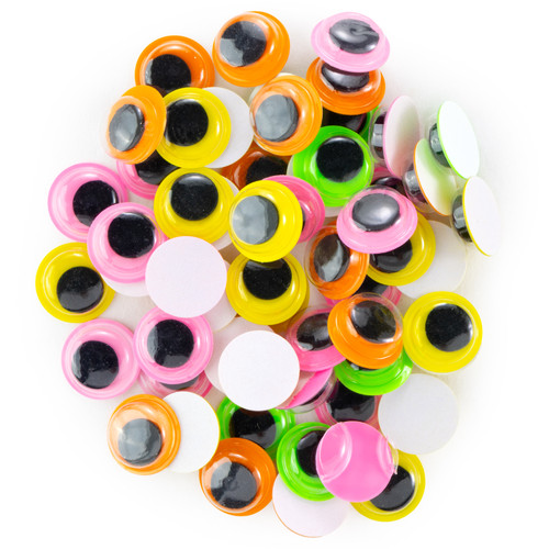 6 Pack - CousinDIY Paste-On Wiggle Eyes 10mm 50/Pkg-Neon - 5A002XQH-1GYHB