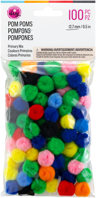 6 Pack - CousinDIY Pom-Poms .5" 100/Pkg-Multi-Colored - A50026NJ-00780 - 191648095975