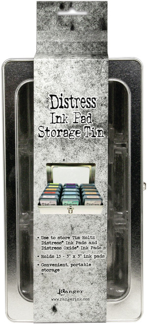 16 Pack - Tim Holtz Distress Ink Pad Tin-Holds 15 - 3"X3" Ink Pads - TDA68075 - 789541068075