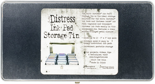 16 Pack - Tim Holtz Distress Ink Pad Tin-Holds 15 - 3"X3" Ink Pads - TDA68075