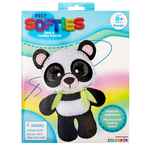3 Pack - Colorbok Felt Softie Kit-Panda - 34003408 - 718813407878