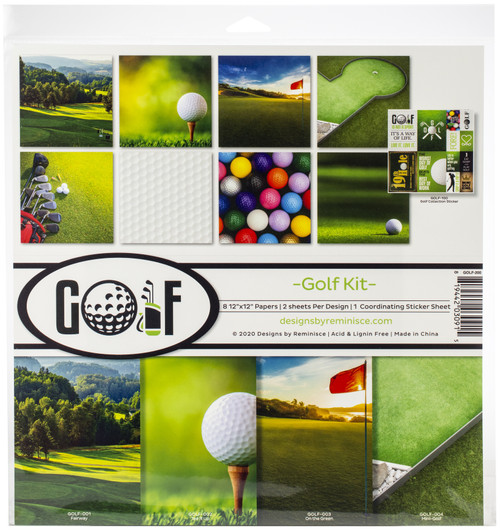 3 Pack - Reminisce Collection Kit 12"X12"-Golf - GOLF200 - 819442030915