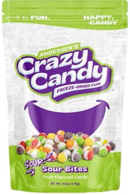 3 Pack - Andersen's Crazy Candy Freeze-Dried Fun-Sour Bites 4.3oz - CRZCANDY-SBT12 - 726667305684