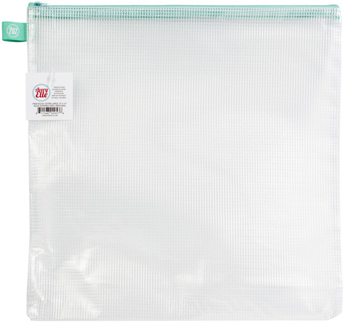 2 Pack - Avery Elle Zippered Vinyl Mesh Pouch-Aqua-Extra Large - Z2101 - 811568029576