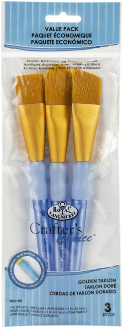 3 Pack - Crafter's Choice Golden Taklon Large Brush Value Pack 3/Pkg- - RCC401 - 090672061478
