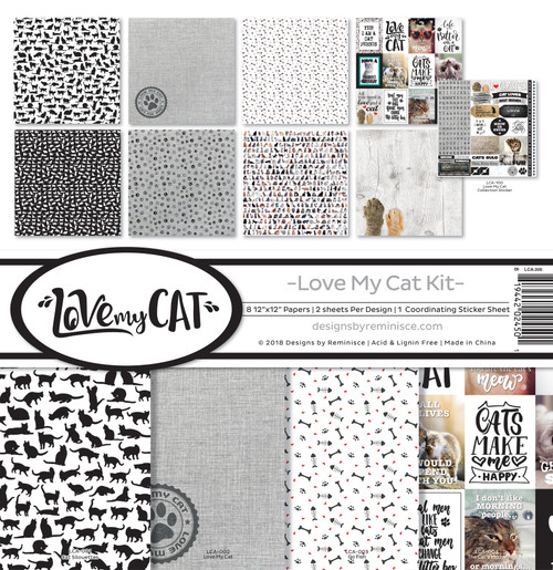3 Pack - Reminisce Collection Kit 12"X12"-Love My Cat - LCA200 - 819442024501
