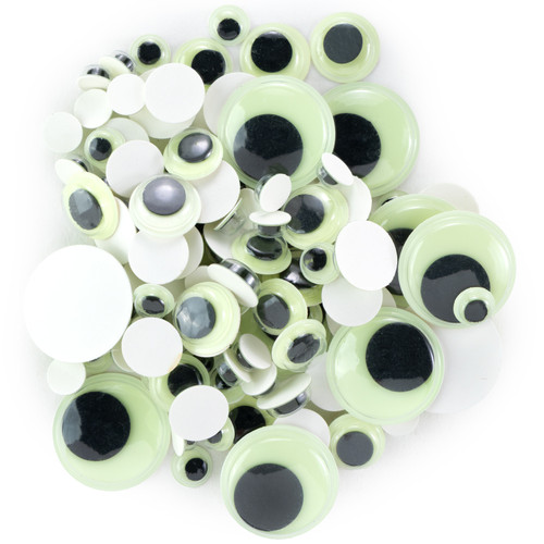 6 Pack - CousinDIY Wiggle Eyes Variety Pack 100/Pkg-Glow In The Dark - 5A002XRG-1GYKR