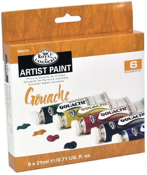 3 Pack - Royal & Langnickel(R) essentials(TM) Gouche Paints 21ml-6/Pkg - GOU216