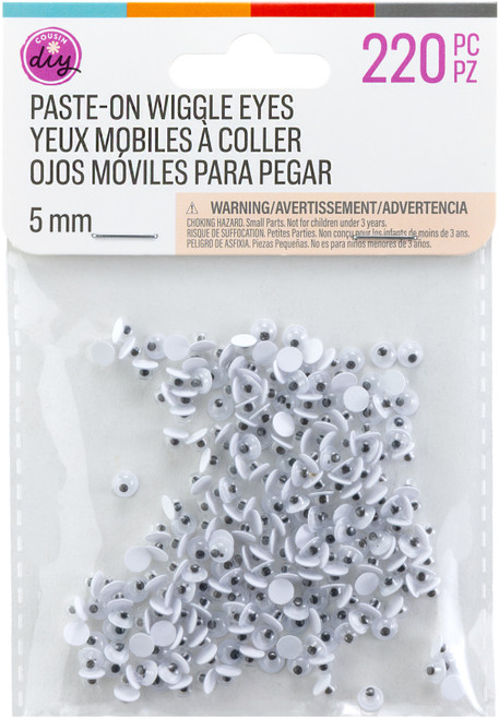 6 Pack - CousinDIY Paste-On Wiggle Eyes 5mm 220/Pkg-Black - 5A002XSR-1GYJT - 191648185850
