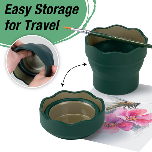 2 Pack - Faber-Castell Clic & Go Water Cup-Dark Green - 5A0035W7-1H75Q 2 Pack - Faber-Castell Clic & Go Water Cup-Dark Green - 5A0035W7-1H75Q