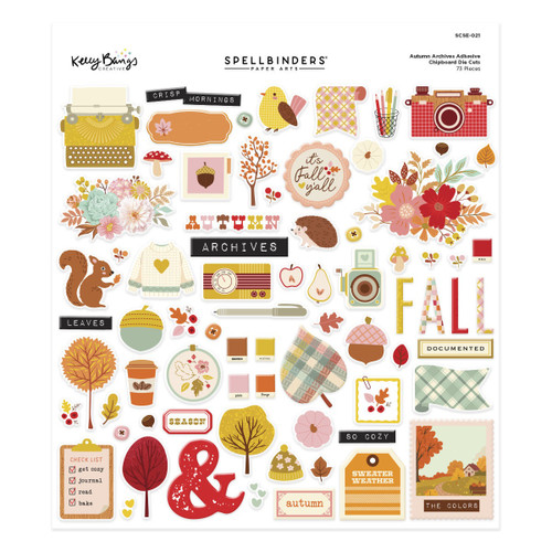 2 Pack - Spellbinders Chipboard Die Cut Stickers by Kelly Bangs-Autumn Archive - 5A0036JL-1H7NT - 810176106969