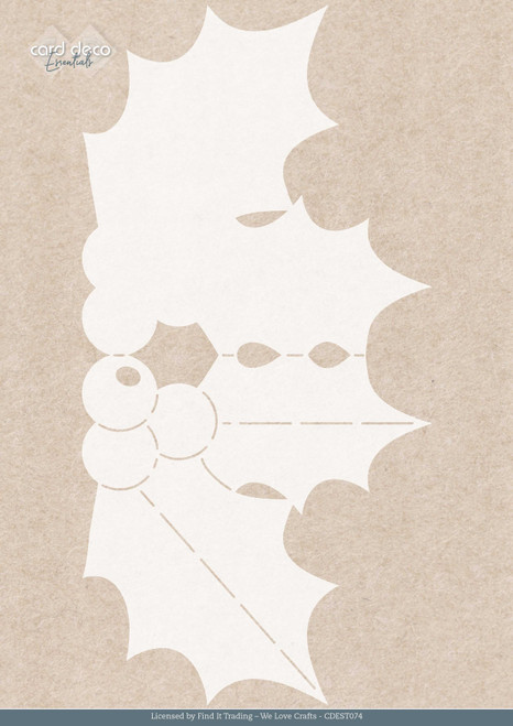 3 Pack - Find It Trading Card Deco Essentials Stencil-Floral Holly A4, Floral Christmas - 5A0035GC-1H6RG - 8718715152991