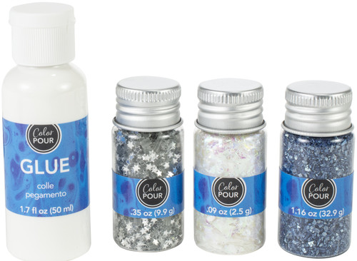 3 Pack - American Crafts Color Pour Glitter Mix-In Kit 4/Pkg-Galaxy Surge - 348485