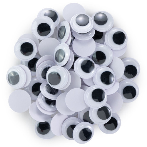 6 Pack - CousinDIY Paste-On Wiggle Eyes 15mm 60/Pkg-Black - 5A002XW2-1GYN6