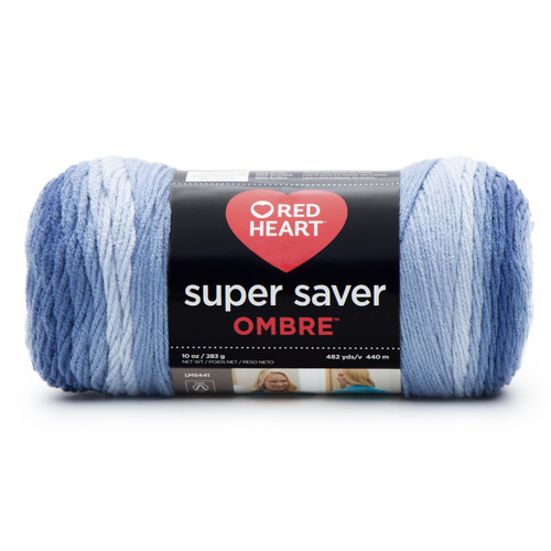 6 Pack - Red Heart Super Saver Yarn 2 Pack-True Blue Ombre - 5A002LN4-1GNBJ