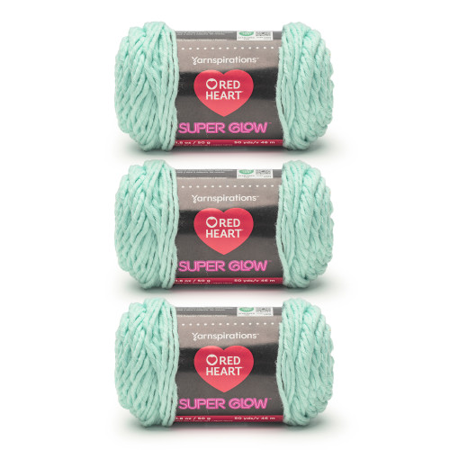 8 Pack - Red Heart Super Glow Yarn 3 Pack-Spectral Seafoam - 5A002LLF-1GNBV - 726465302328