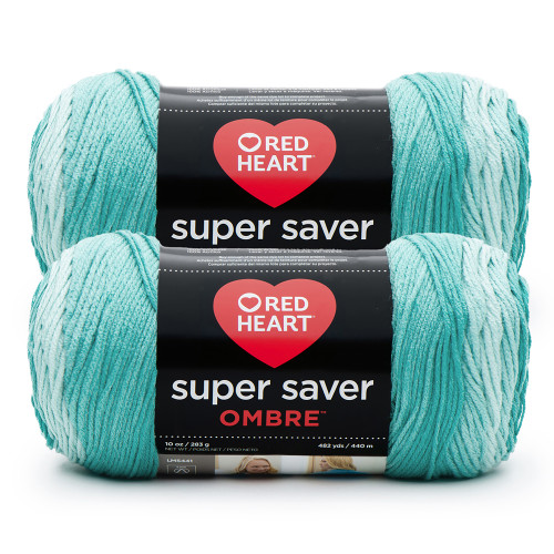 6 Pack - Red Heart Super Saver Yarn 2 Pack-Spearmint Ombre - 5A002LMJ-1GNBQ - 726465303356