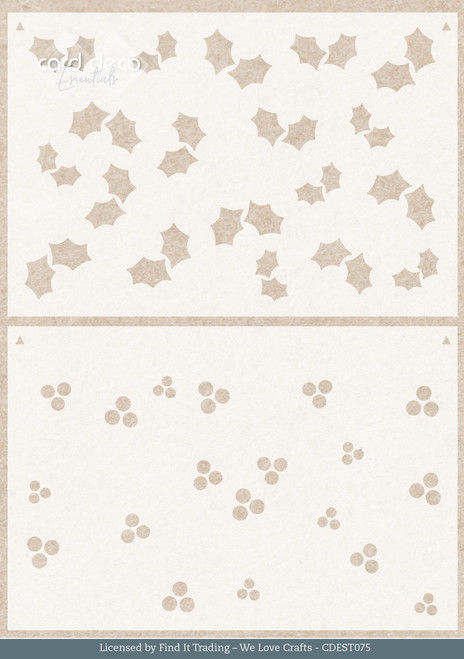 3 Pack - Find It Trading Card Deco Essentials Stencil-Floral Holly A5, Floral Christmas - 5A0035GF-1H6RC - 8718715153004