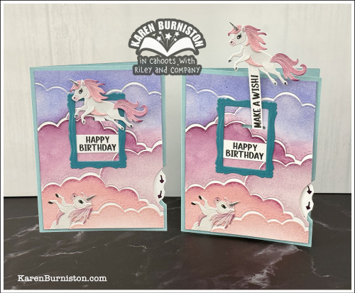 2 Pack - Karen Burniston Clear Stamps 3"x4"-Whirly Wheel Words - 5A0034J4-1H669