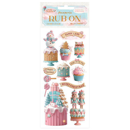3 Pack - Stamperia Rub-On 4"X8.5"-Candy Christmas Cakes - 5A0032VD-1H4K4 - 5993110045465