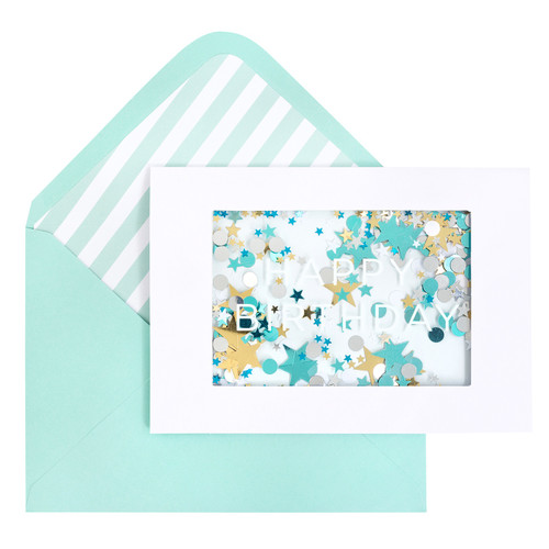 3 Pack - AC Gift - Greeting Card - 5x7 - Birthday-Happy Birthday - Blue - Shaker - 5A0035QH-1H72K - 718813485142