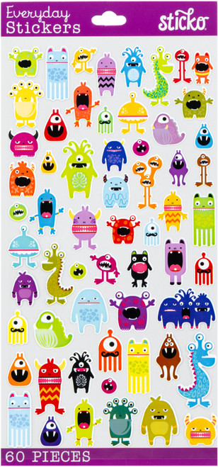 6 Pack - Sticko Stickers-Mini Monsters - 5A002P79-1GQRL - 015586784954