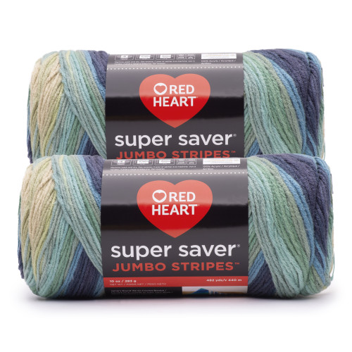 6 Pack - Red Heart Super Saver Yarn 2 Pack-Sutherland Stripe - 5A002LMN-1GN7W - 726465303042