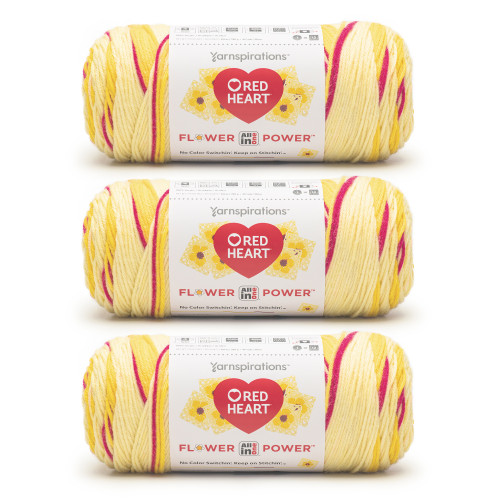 8 Pack - Red Heart All in ONE Flower Power Yarn 3 Pack-Dilly Daylily - 5A002LMF-1GN7X - 726465301420