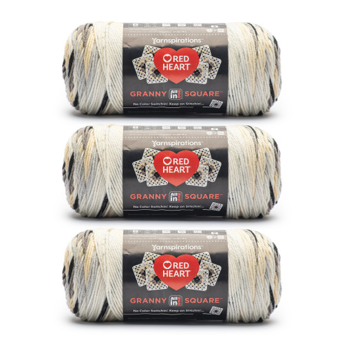 8 Pack - Red Heart All in One Granny Square Yarn 3 Pack-Soft White - Shadow - 5A002LMW-1GN97 - 726465302724