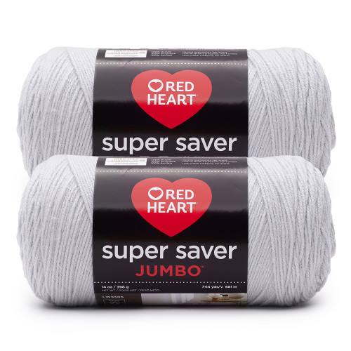 6 Pack - Red Heart Super Saver Yarn 2 Pack-Light Gray - 5A002LKY-1GN9N - 726465303349