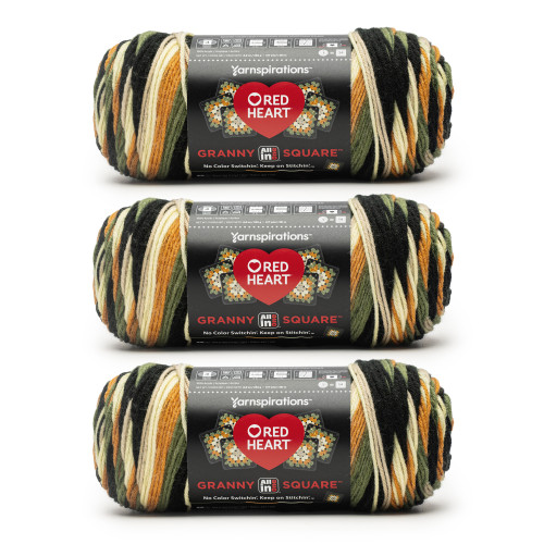 8 Pack - Red Heart All in One Granny Square Yarn 3 Pack-Amber Moss - 5A002LJD-1GN7G - 726465302878