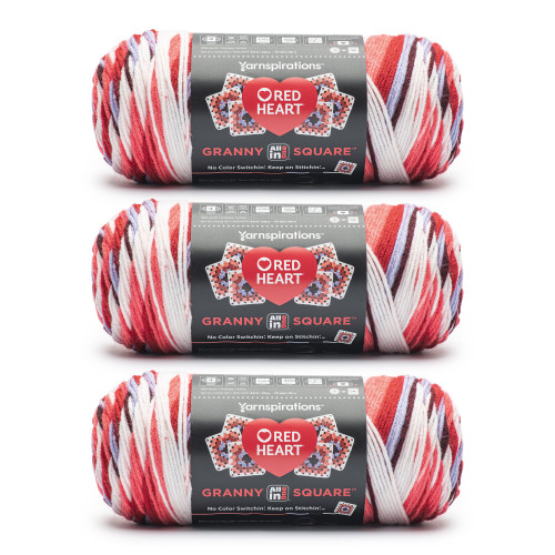 8 Pack - Red Heart All in One Granny Square Yarn 3 Pack-Soft White- Hot Stuff - 5A002LLM-1GN7J - 726465302618
